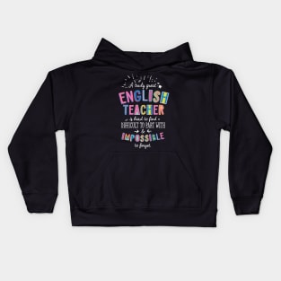 A truly Great English Teacher Gift - Impossible to forget Kids Hoodie